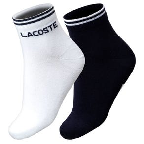 Meia Socket Lacoste Sport RA8495 21 525 (2 Par - Branco/Azul Navy)
